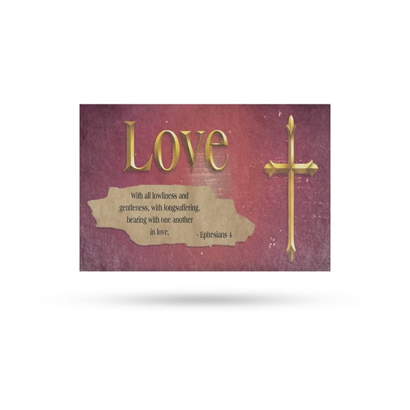 Jesus Love Vinyl Decal 24 Inch x 36 Inch Weatherproof Heavy-Duty Adhesive Backing | Inspirational Message, Faith Display, Bold and Durable | Made in USA