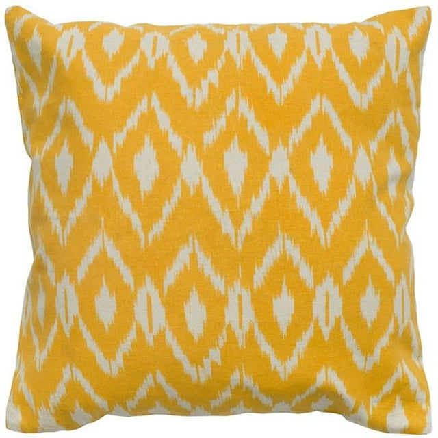 HomeRoots 403123 Yellow Natural Ikat Down Filled Throw Pillow