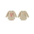 thumbnail image 2 of BemeyourBBs Baby Girl Christmas Romper Embroidery Ribbed Infant Winter Sweater, 2 of 9