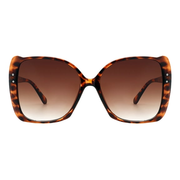 Women's Sunglasses Oversized Square Butterfly Frame UV 400 Tortoise, Brown
