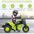 thumbnail image 4 of OLAKIDS Kids Motorcycle, 6V Electric Ride On Car with Automatic Bubble Function, Foot Pedal, Headlight, Music, 3 Anti-Skip Wheels Vehicle for Children, Toddler Ages 3+ (Green), 4 of 9
