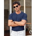 thumbnail image 3 of COOFANDY Mens Tshirts Business Casual Shirt Knit Short Sleeve Undershirts Crew Neck Dress Shirts, 3 of 9