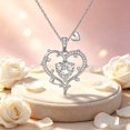thumbnail image 3 of Lysro Pendant Zirconia Love Birthstone Necklaces, Silver-Plated, 3 of 3