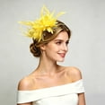 thumbnail image 2 of Ticikt Fascinators Hat for Women, Tea Party Hat Floral Lace Headband for Wedding Cocktail Party Dress Up,Yellow1, 2 of 4