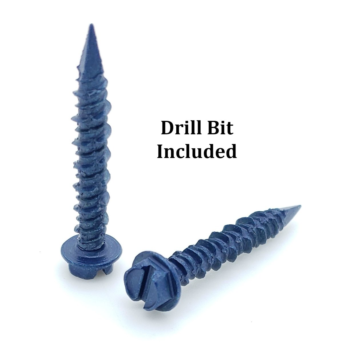 5,000 Bulk Qty 3/16" x 11/4" Hex Head Diamond Tip Concrete Screws To Anchor Masonry, Block