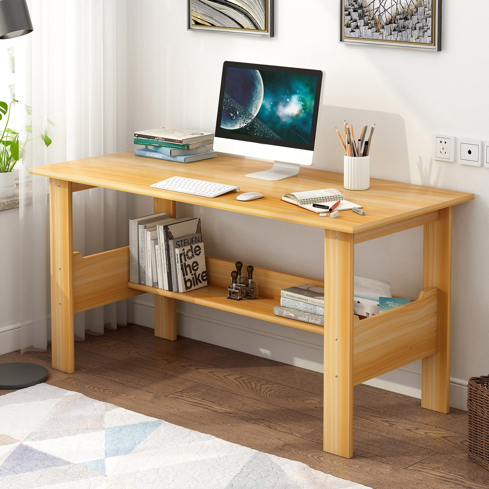 Details about   Wood Computer Desk PC Laptop Table Study Workstation Home Office Furniture Table 