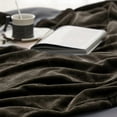 thumbnail image 3 of Cozy Comfort Fleece Blanket Queen Blanket Brown - Soft Lightweight Plush Fuzzy Cozy, 90X90 inches, 3 of 7