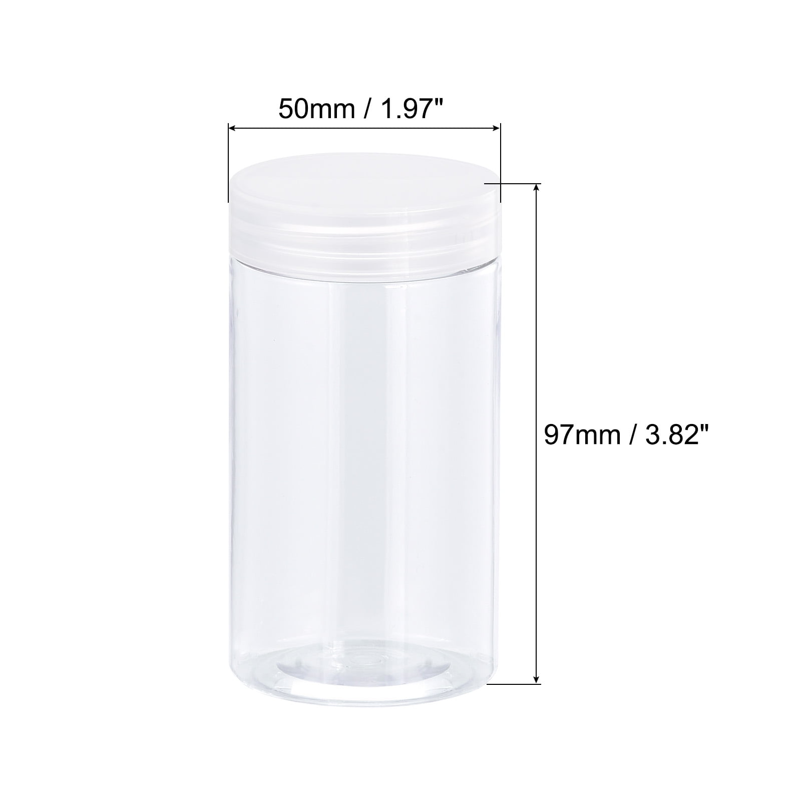 Round Plastic Jars with Screw Top Lid Wide-Mouth Empty Containers for Storage, Organizing | Harfington, 5oz / 150ml / 15pcs