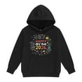 thumbnail image 2 of SonxaHe Toddler Girls' Hooded Sweatshirt Happy New Year Long Sleeve Hoodie Child Holiday Festival Cozy Winter Hoodies Black,Sized 2-3, 2 of 4