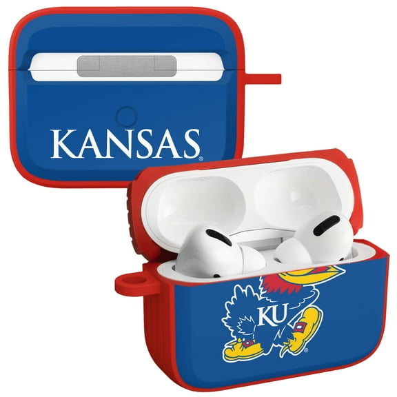 Kansas Jayhawks HDX Case Cover Compatible with Apple AirPods Pro 1 & 2 Battery Case (Classic) by Affinity Bands