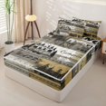 thumbnail image 2 of catabedysis Rustic Camping Zipper Full Size Comforter Sets with Fitted Sheet and 2 Pillowcases,Camper Tent Print Zipper Bedding Set For Boys,Brown Beige,Black Reversible,4-Piece, 2 of 7