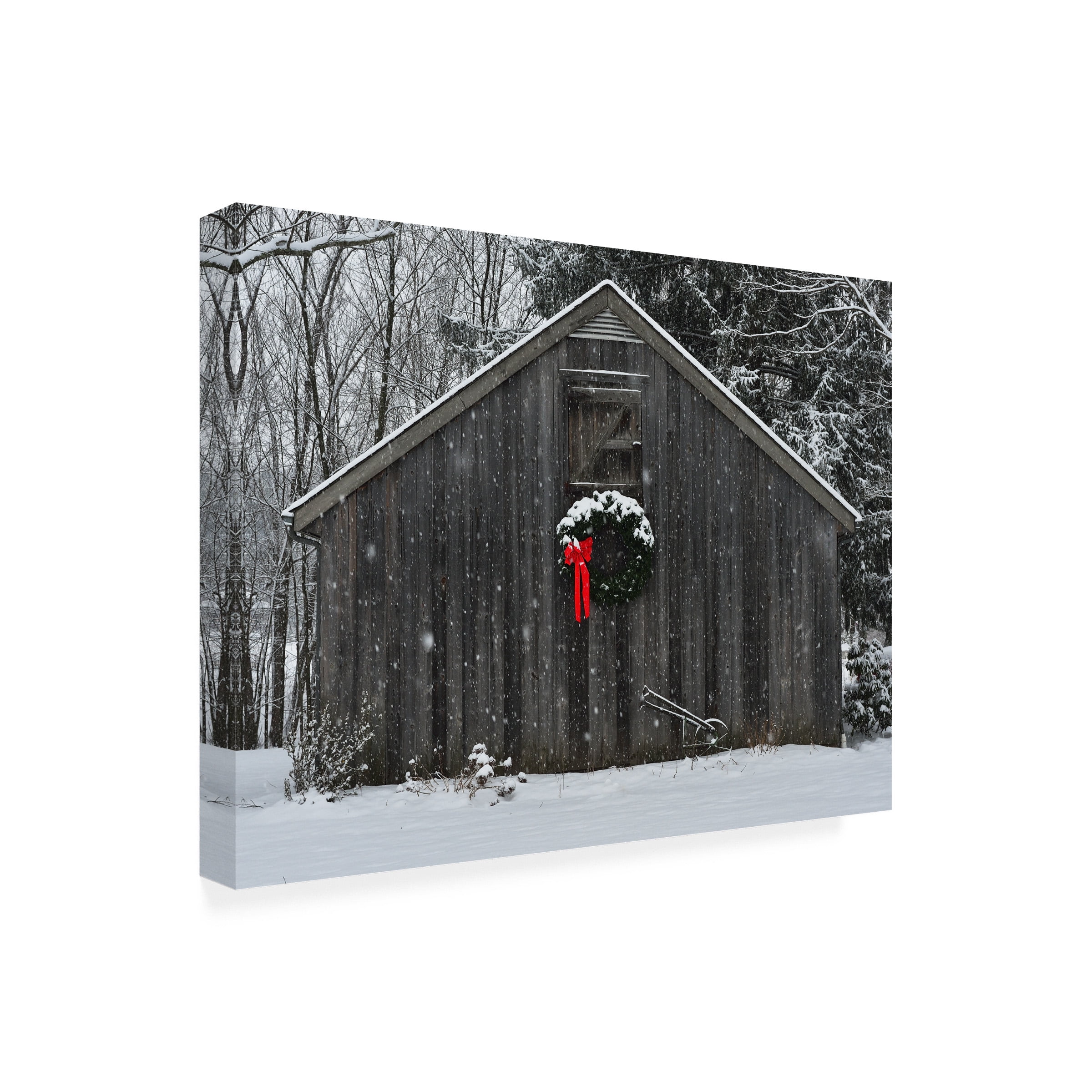 Kurt Shaffer 'Christmas Barn in the Snow' Outdoor All-Weather Wall Decor