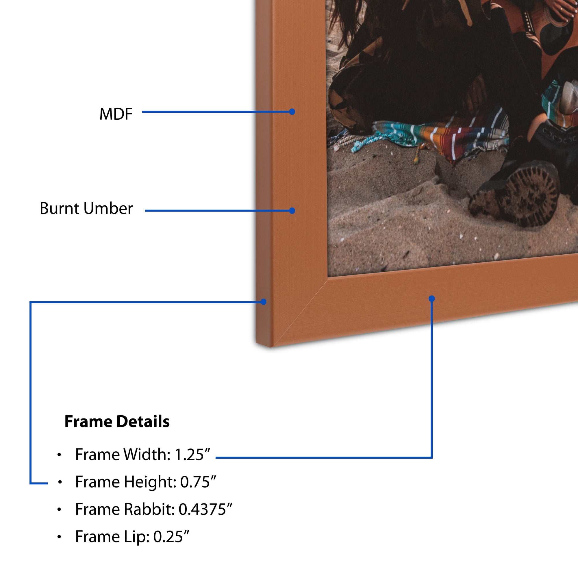 ArtToFrames 15" x 21" Burnt Umber Picture Frame, 15x21 inch Red MDF Poster Frame (WOM-5362),  Pack