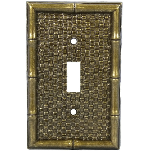 Leviton Brass Tiki Bamboo Toggle Switch Wallplate Cover 89601