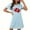 Blue, variant on Ayolanni Printed Womens Nightgowns Short Sleeve Cute Comfy Night Shirts Sleep Shirts Black Loose Sleepwear L