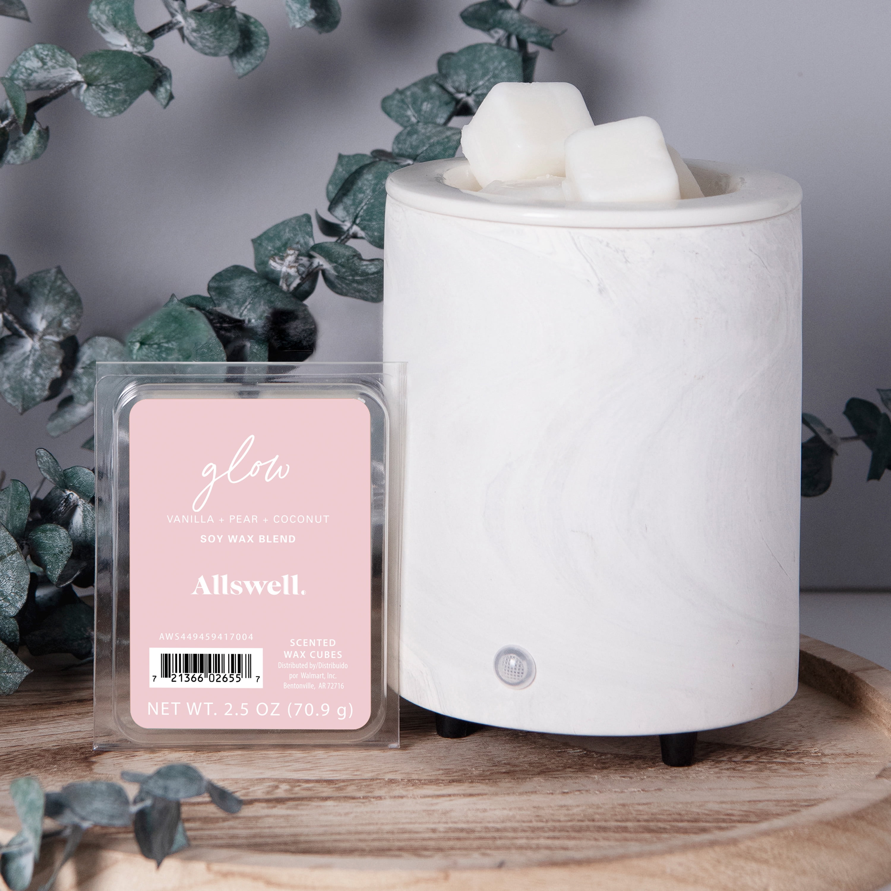 Allswell 6 Cube Wax Melts, Glow (Vanilla + Pear + Coconut), 2.5 oz
