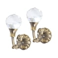 thumbnail image 2 of Ghojet 2pcs Curtain Holdbacks Wall Mounted Drapery Tiebacks Metal Crystal Curtain Hanging Hook Curtain Wall Tie Decorative Window Treatment Holdbacks Coat Hat for Bedroom, 2 of 10