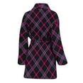 thumbnail image 2 of Black Pink And Blue Tartan Pattern Women Bathrobe One Size Univeral Fits, Tartan Plaid Retro Fashion Lightweight Plush Fleece Long Robe For Women, 2 of 3