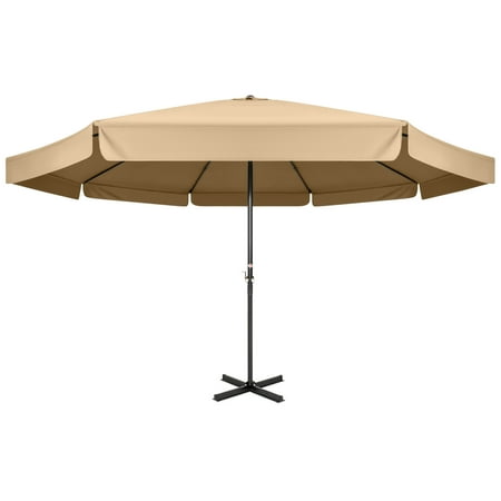 Best Patios Best Choice Products 16-foot Extra-Large Outdoor Aluminum Polyester Patio Market Umbrella with Cross Base and Crank Handle, Tan ()