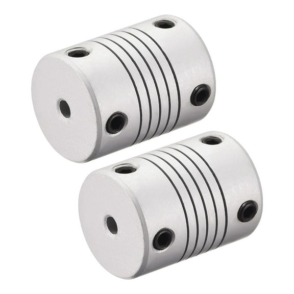 3mm to 6mm Aluminum Alloy Shaft Coupling Flexible Coupler Motor Connector Joint L25xD19 2pcs