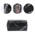 thumbnail image 4 of 4 Pcs Cosmetic Bag Makeup Bag for Travel Portable Makeup Bag with Modern Marble Waterproof Pu Leather Black, 4 of 4