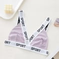 thumbnail image 3 of Brasier Tela de Mantequilla Bralette Triangular con Estampado de Letras Acanaladas para Mujer, sin Costuras, Cómodo, Elástico, Suave, sin Aros, para Uso Diario Extra Grande, 3 of 3