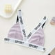 thumbnail image 3 of Brasieres de Mujer Bralette Triangular con Estampado de Letras Acanaladas para Mujer, sin Costuras, Cómodo, Elástico, Suave, sin Aros, para Uso Diario Grande, 3 of 3