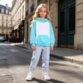 thumbnail image 2 of Tween Girl Clothes 2 Pieces Outfit Set Long Sleeve Hoodie Sweatshirt Pants Two Piece Color Casual Outfit For Toddler Kids Sweatsuits 2-3 Years, 2 of 4