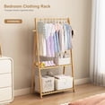 thumbnail image 4 of Kids Clothing Rack for Hanging Clothes,Small Toddler Clothes Racks Bamboo Wooden Garment Dress Up Storage Costume Rack with Shelves for Laundry Drying,Short,Mini,Floor Standing, 4 of 6