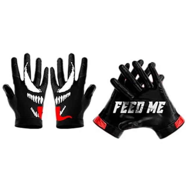 Feed Me - Gants de Football pour Jeunes et Adultes - Gants à Grand Récepteur Ultra Grip - Soutien et Protection Supérieurs - Tailles Adultes et Jeunes