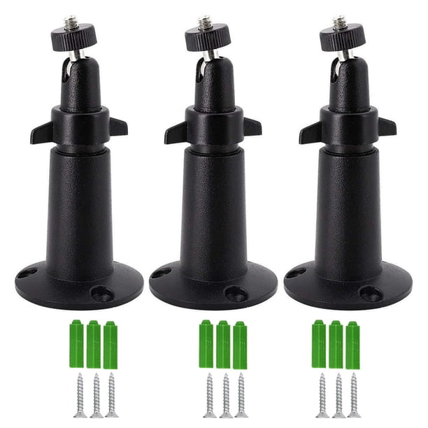 Aleación de aluminio para cámara, montaje en pared, ajustable, interior, exterior, soporte para cámara, soporte de control de seguridad, negro 3 piezas Yuarrent EL4720-02B