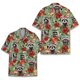 thumbnail image 3 of Camisas hawaianas de mapache con estampado 3D de manga corta holgadas y transpirables estilo polinesio Tiki para hombre y mujer, para fiestas en la playa, 3 of 5