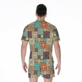 thumbnail image 2 of Vintage Floral Patchwork Pattern Short Sleeve Men'S Rompers Casual Summer Jumpsuits Outfit, 2 of 4