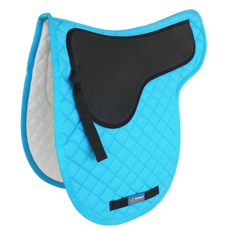 HORSE Quilted ENGLISH Jumping SADDLE Pad CONTOURED Gel Riding Turquoise
