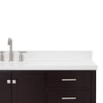 thumbnail image 6 of ARIEL 67" Espresso Single Bathroom Vanity with 1.5" Edge Pure White Quartz Countertop & Splash, Rectangular Sink, 2 Soft Closing Doors, 9 Full Extension Dovetail Drawers, Brushed Nickel, 6 of 8