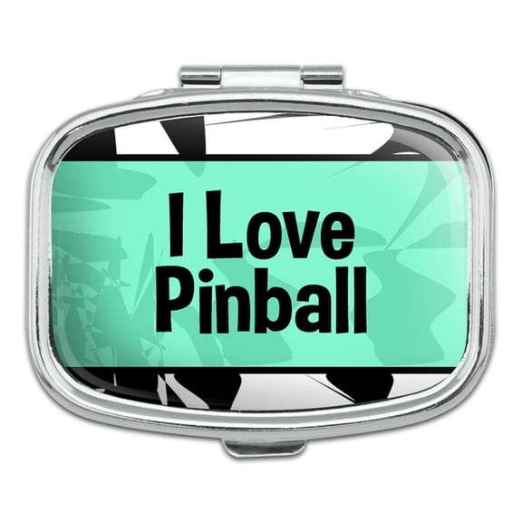 I Love Heart Sports Hobbies - Pinball - Rectangle Pill Box