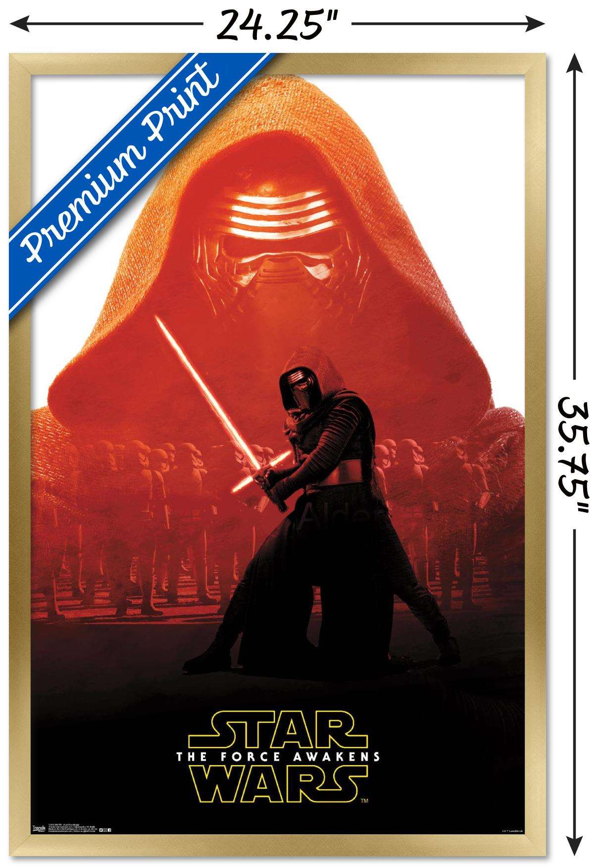 Star Wars: The Force Awakens - Kylo Ren Badge Wall Poster, 22.375" x 34", Framed
