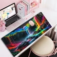 thumbnail image 5 of Simpkeely Large Fantasy Waterfall Gaming Mouse Pad - Blacklight Waterproof Glowing Desk Mat, 31.5" x 11.8" Extended Non-Slip Rubber Base for Office & Home, 5 of 8
