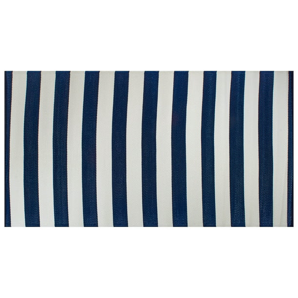 Navy White Stripe Outdoor Rug, Navy Striped Rug