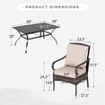 thumbnail image 7 of Sophia & William 7Pcs Outdoor Patio Dining Set Metal Cushioned Chairs and Table Furniture Set for 6,Beige, 7 of 7