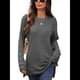 thumbnail image 3 of Camiseta Holgada de Larga con Cuello Redondo y Estampado Geométrico de Jacquard para Mujer, Ropa de Invierno 2025 Gris Oscuro L, 3 of 10