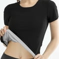 thumbnail image 4 of Shrysg Women's Sweat Shaper Athletic Tee Short Sleeve Compression T-Shirt Performance Baselayer Workout Shirt Silver, 4 of 9