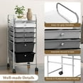 thumbnail image 6 of ZYPPP  6-Drawer Rolling Storage Cart, Multifunctional Art Craft Organizer Cart, Mobile Utility Storage Cart with Removable Drawers & Lockable Wheels, Craft Cart for Home Office.-Gradient Grey, 6 of 10