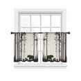 thumbnail image 2 of Sheer Curtain Panels Black Bears Trees Forest Rod Pocket Voile Window Curtains Silhouette Art Window Treatments Ligh Filtering Privacy Curtain Drapes for Bedroom Living Room 2 Panel Set 54 Inch, 2 of 9