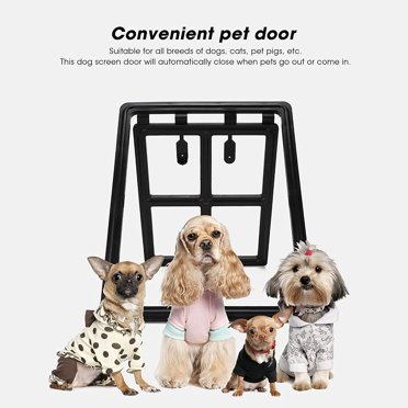 Pet Door For Screen Door - Magnetic Self-Closing, Small/Medium Size For Cats & Dogs, Easy Install