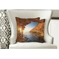 thumbnail image 4 of Ambesonne Ocean Throw Pillow Cover 2 Pack, Sunset Pacific Paradise, 20", Cream Blue, 4 of 6