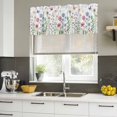 thumbnail image 4 of Spring Floral Curtain Valances for Windows, Kitchen Valance Window Treatments Panel 2 Pack, Pink Blue Flowers Botanical Butterflies Rod Pocket Short Curtains for Bathroom Bedroom 60 x 18 Inch, 4 of 8
