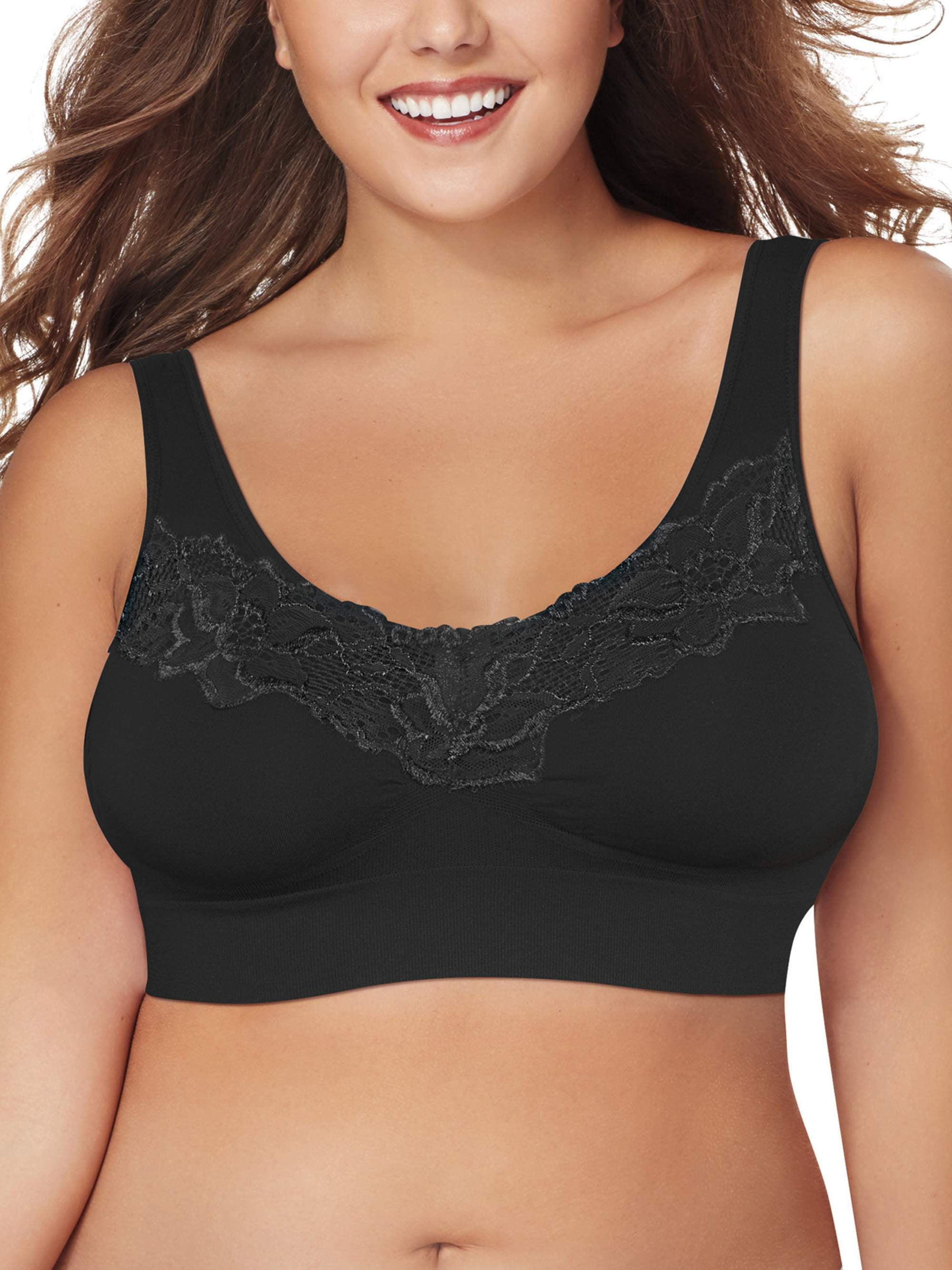 Just My Size Pure Comfort® Wirefree Bra with Lace Trim & Back Close 1271 