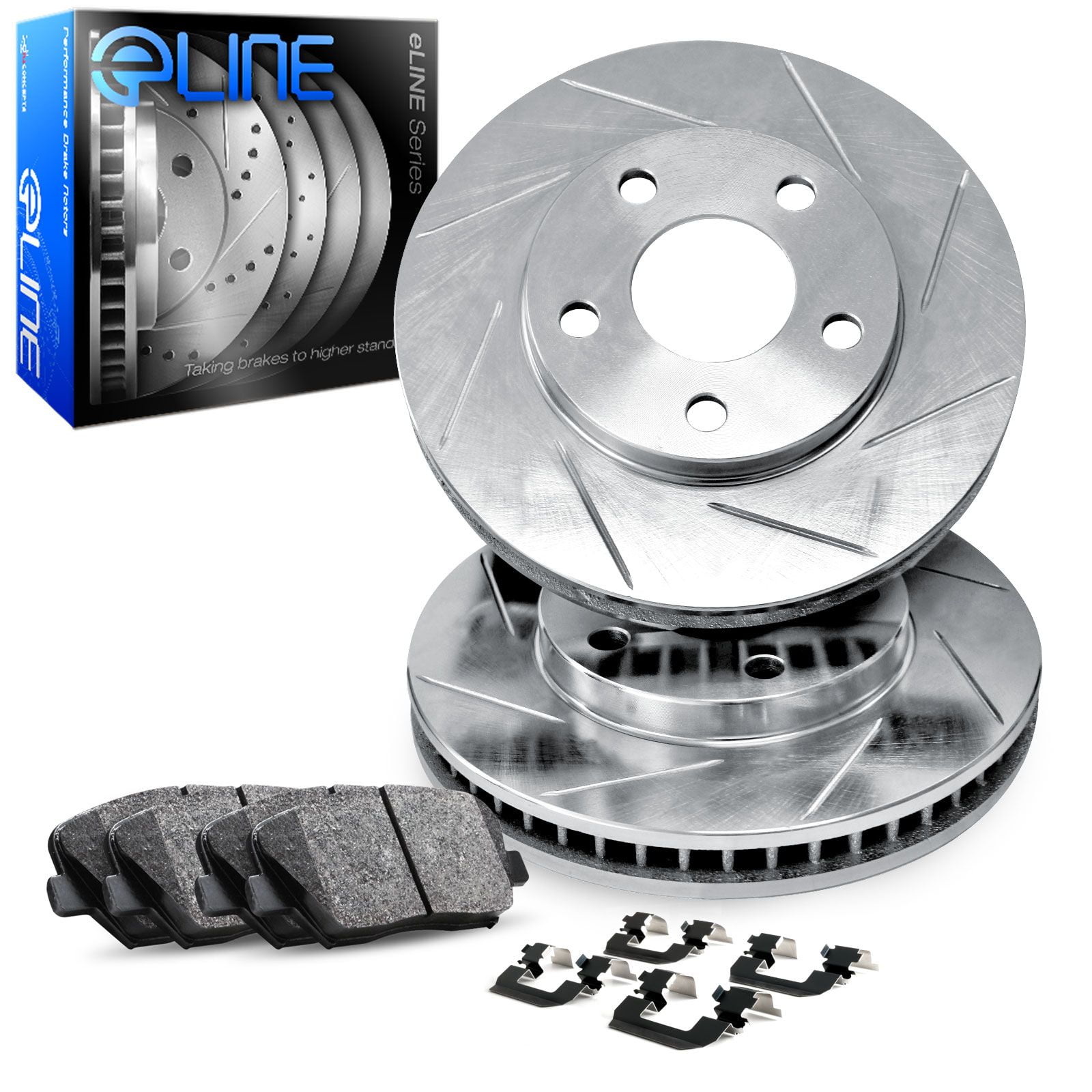 Front Rear Disc Brake Rotors And Ceramic Pads Kit For 2006-2007 Cadillac CTS Base With Sport Suspension and 303mm Diameter Rotor