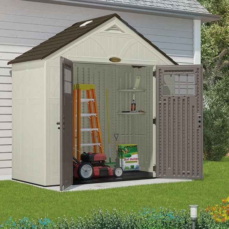 Suncast Tremont® Storage Shed for Backyard, Vanilla, 8'x4', 206 cu